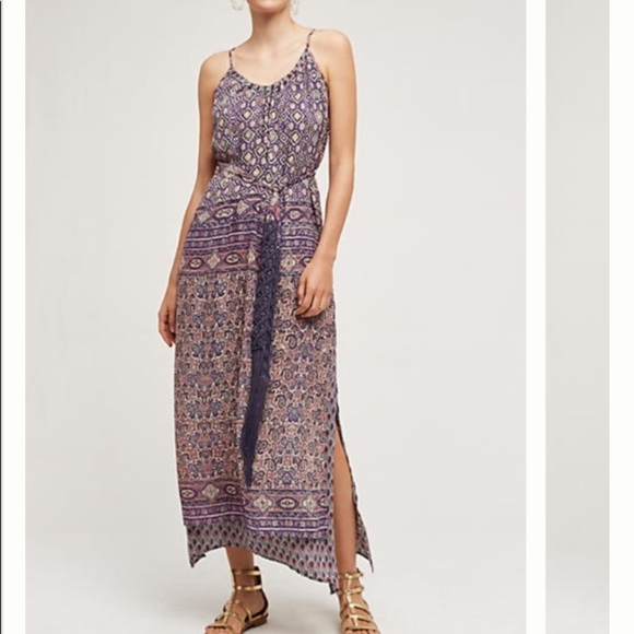 Anthropologie One September Purple Paisley Maxi Dress - Picture 1 of 11